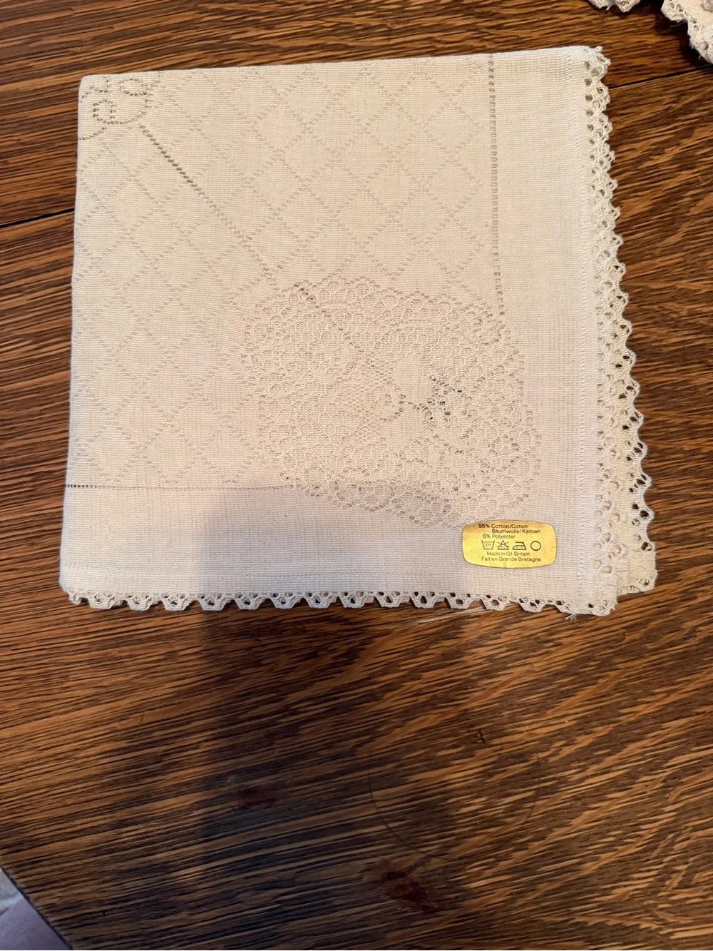 Handcrafted Cream Lace Doily Table Accent